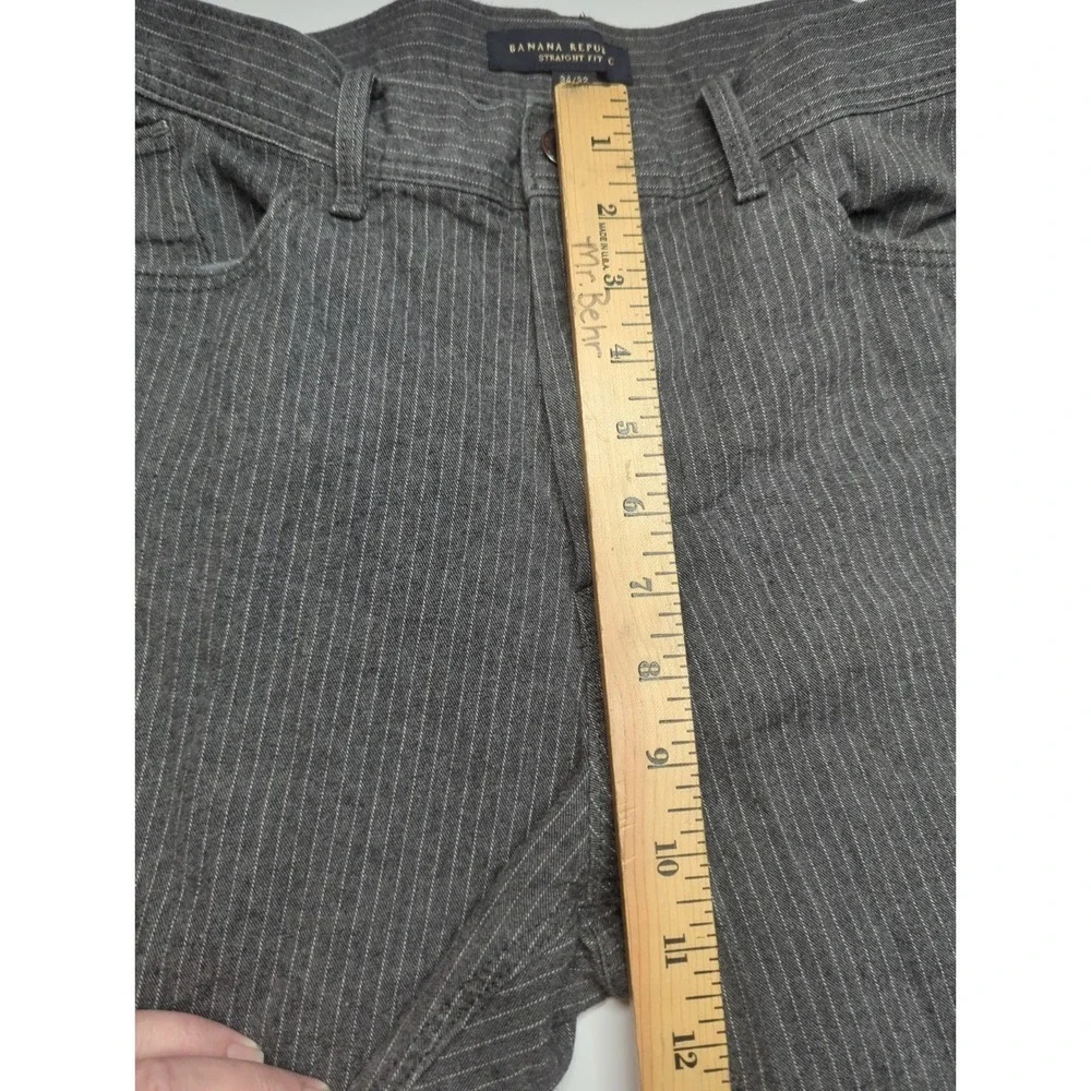 Banana Republic Mens Gray Straight Dress Pants 34x32 Dark Academia Y2K Cotton